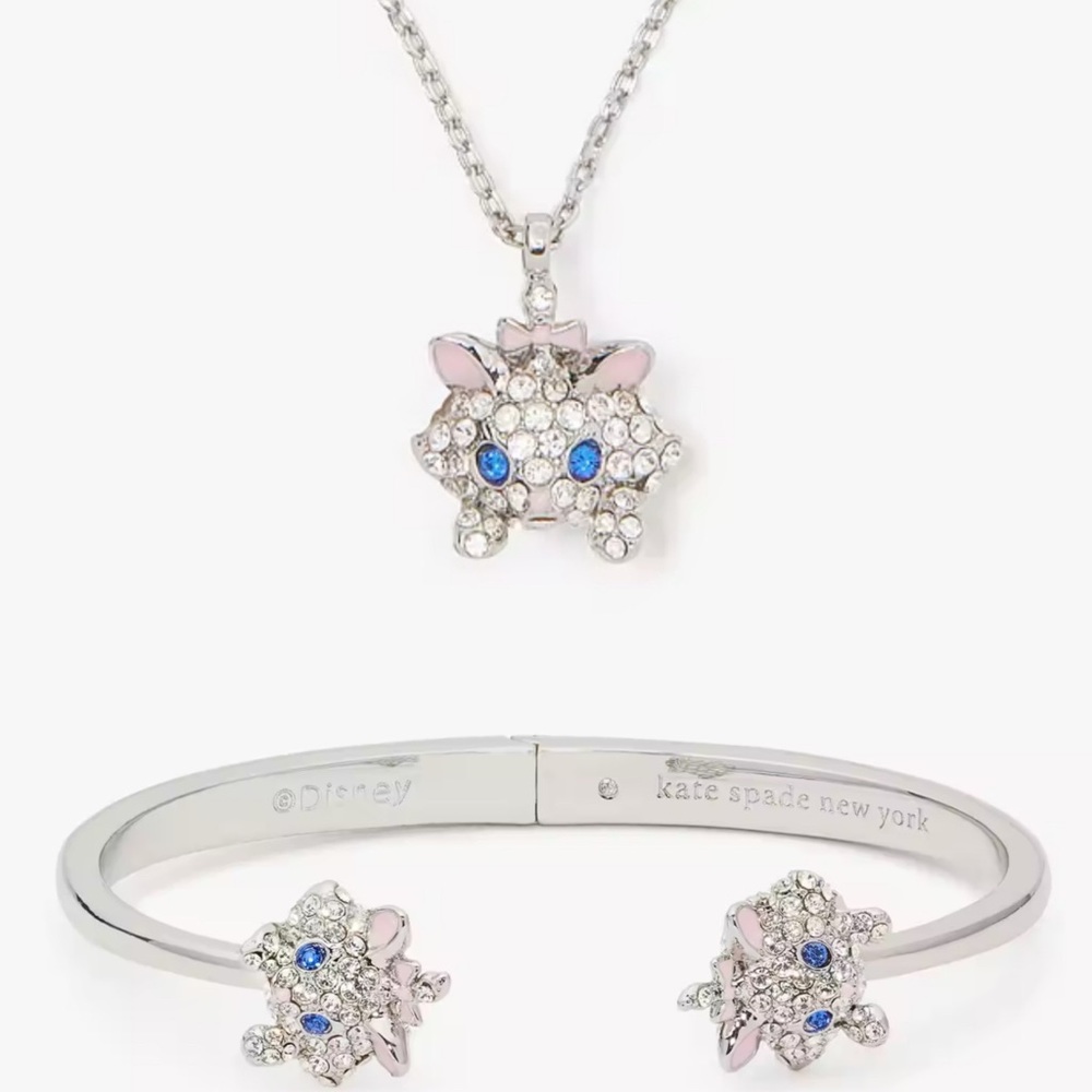 Disney X Kate Spade New York Aristocat Pendant and Matching Cuff with Dust Bags